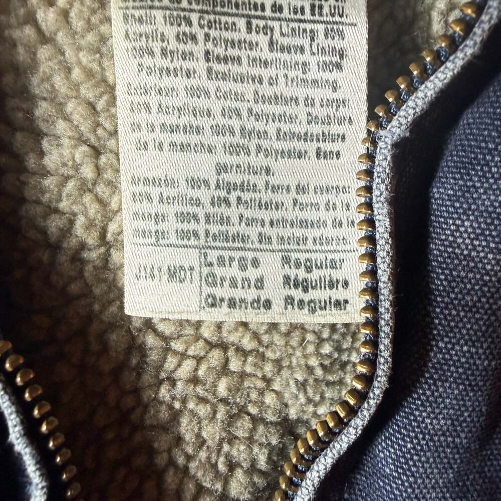 Carhartt J141 MDT Sherpa-Lined Sandstone Sierra Jacket Midnight Blue Size Large - Picture 4 of 6